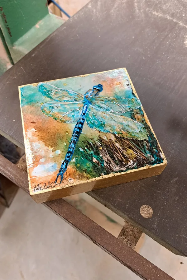 Dragonfly Gold Block Series (SOLD)