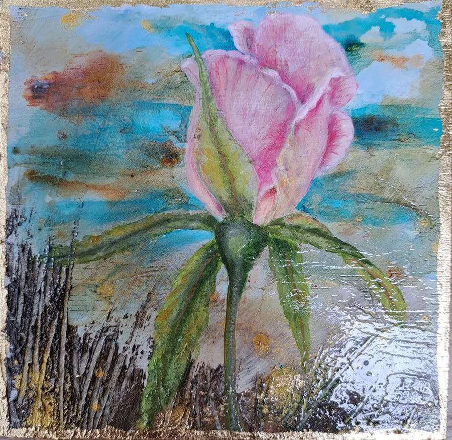 Gold Block Series Pink Rose