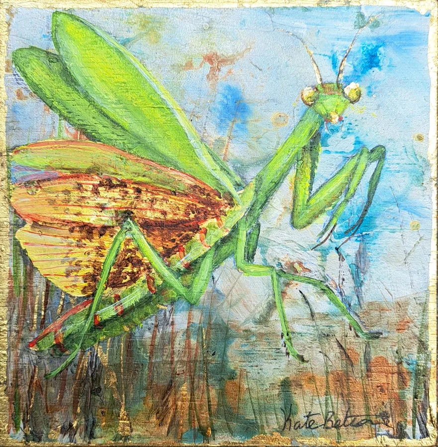 Praying Mantis Gold Block Series (SOLD)
